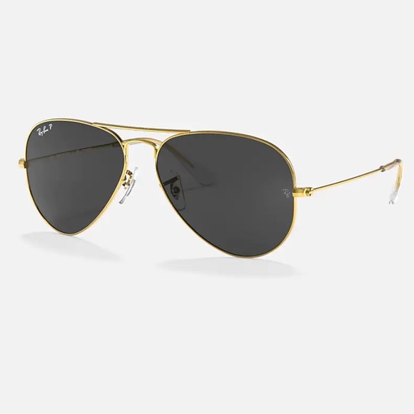Ray Ban Polarized Aviators - Black Classic lense with gold metal